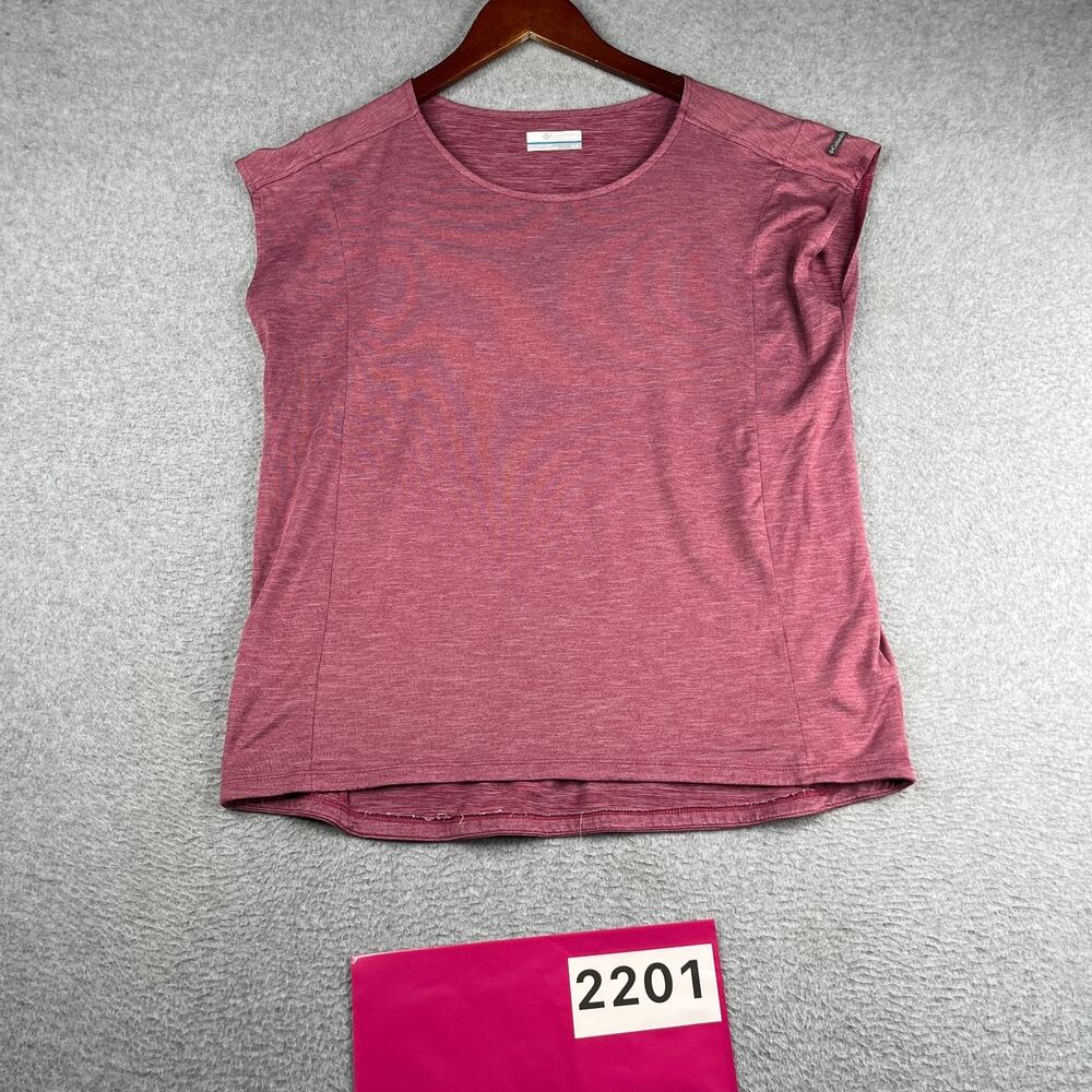 Columbua Sleeveless T Shirt Red Heather Stretch Casual Womens Small